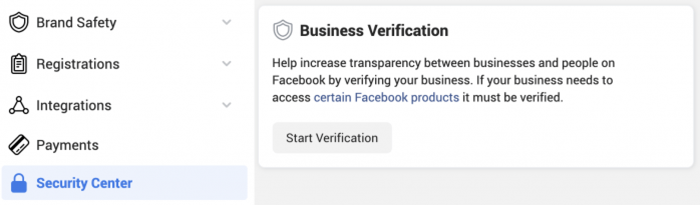 Facebook Business Verification