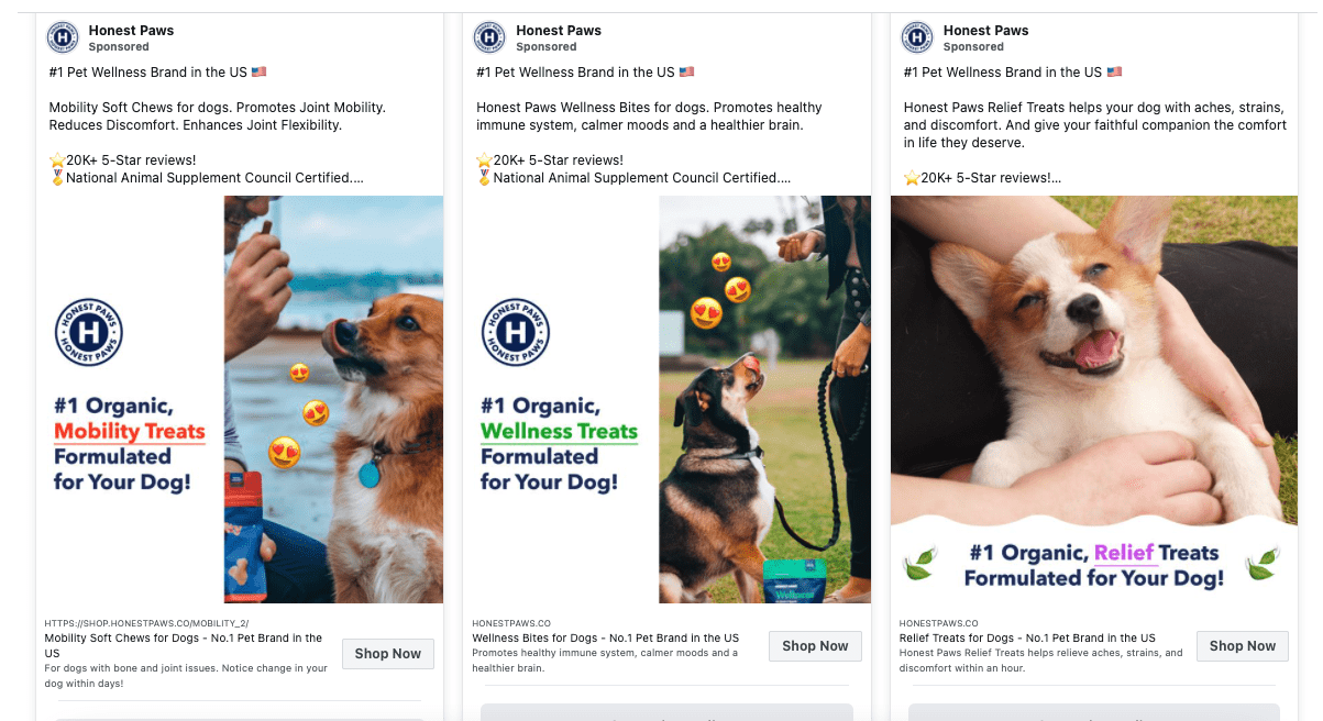 Honest Paws Ads Library